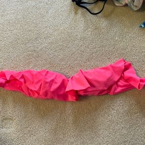 Very flattering Victoria’s Secret neon pink strapless top